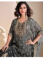Elegant Kaftan Set in Viscos Crepe & Organza Silk