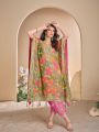Designer Kaftan Set in Viscos Crepe & Organza Silk