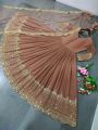Elegant Festive Light Brown Embroidered Anarkali Gown Suit