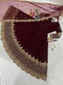 Ethnic Festive Dark Maroon Embroidered Anarkali Gown Suit