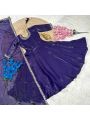 Elegant Traditional Royal Purple Kids Gown Set