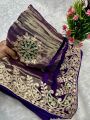 Traditional Designer Festive Deep Violet Pure Gaji Silk Bandhani Saree