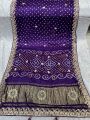 Traditional Designer Festive Deep Violet Pure Gaji Silk Bandhani Saree