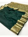 Elegant Traditional Emerald Green Banarasi Silk Saree 