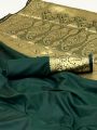 Elegant Traditional Emerald Green Banarasi Silk Saree 