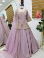 Ethnic Festive Dusty Lavender Shimmer Silk Lehanga Suit