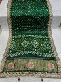 Authentic Traditional Festive Emerald Green Pure Gaji Silk Bandhani Saree