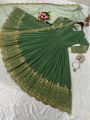 Ethnic Traditional Fern Green Embroidered Anarkali Gown Suit