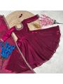 Elegant Ethnic Glamorous Wine Kids Gown Set