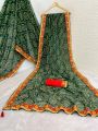 Ethnic Festive Green Viscose Georgette Saree 