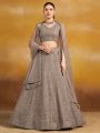 Elegant Ethnic Festive Grey Georgette Lehanga Set