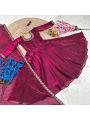 Elegant Ethnic Glamorous Wine Kids Gown Set