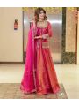 Elegant Festive Hot Pink Shimmer Silk Lehanga Suit
