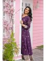 Designer Purple Embroidered and Sequins Georgette Gown