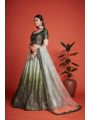Festive Wear Chinon Silk Green Shaded Lehanga