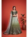 Festive Wear Chinon Silk Green Shaded Lehanga
