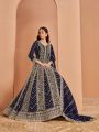 Authentic Navy Blue Embroidered Gown