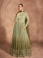  Designer Green Embroidered Gown
