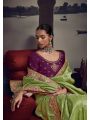 Elegant Light Green Saree with Contrast Blouse