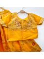 Yellow Banarasi Silk Lehanga Set with Contrast Dupatta