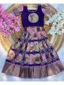 Pure Cotton Voilet Kids Lehanga Choli Set