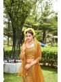 Golden Net Embroidered Lehanga Choli with Dupatta