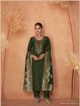 Elegant Mehendi Green Embroidered Straight Suit
