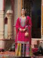 Authentic Rani Pink with Multicolor Embroidered Sharara Suit
