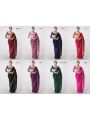 Royal Plum Faux Georgette Saree with Heavy Mirror & Sequin Detailing