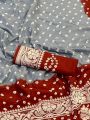 Dual-Tone Grey & Maroon Dola Silk Bandhej Saree