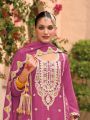 Heavy Traditional Rose Pink with Embroidered Plazo Suit