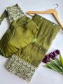 Elegant Olive Green Pure Silk Saree
