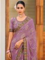 Authentic Lavender Soft Viscose Georgette Saree