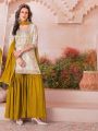Elegant Traditional Mustard Yellow Sharara Suit