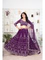 Authentic Faux Georgette Purple Lehanga 