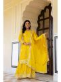 Ethnic Traditional Festive yellow Chinnon Silk