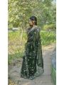 Elegant Dark Green BarBari Silk Saree