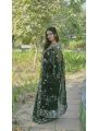 Elegant Dark Green BarBari Silk Saree