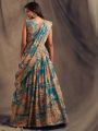 Elegant Teal Green Floral Embroidered Lehanga Set
