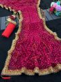 Traditional Rani Pink Bandhani Viscose Georgette Saree