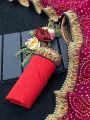 Traditional Rani Pink Bandhani Viscose Georgette Saree