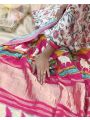 Elegant Causal Festive Off White Pure Gajji Silk Bandhej Saree