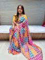 Traditional Ethnic Multi-Color Viscose Georgette Saree