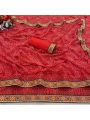 Authentic Traditional Red Viscose Georgette Saree