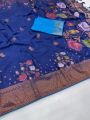 Traditional Festive Navy Blue Pure Banarasi Dola Silk Saree