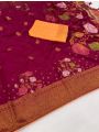 Ethnic Traditional Festive Maroon Pure Banarasi Dola Silk Saree