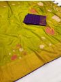 Ethnic Traditional Mehandi Green Pure Banarasi Dola Silk
