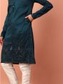 Elegant Ethnic Rama Embroidered Silk Kurta Pajama Set