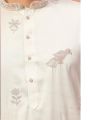 Elegant Festive White Embroidered Silk Kurta Pajama Set