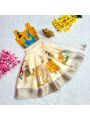 Traditional Festive Off-White and Mustard Lehanga Set
